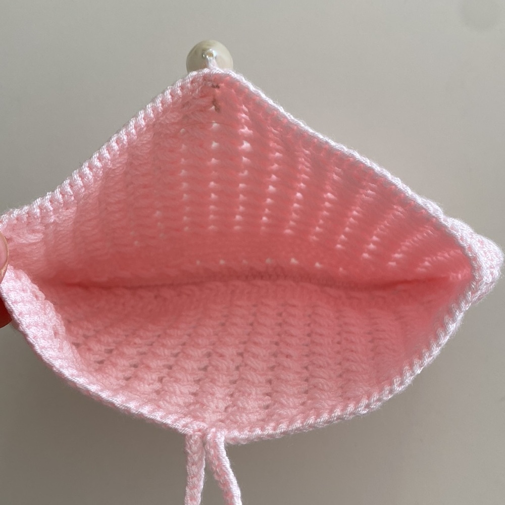 Baby Pink Crochet bag- wallet - Picture 7 of 8